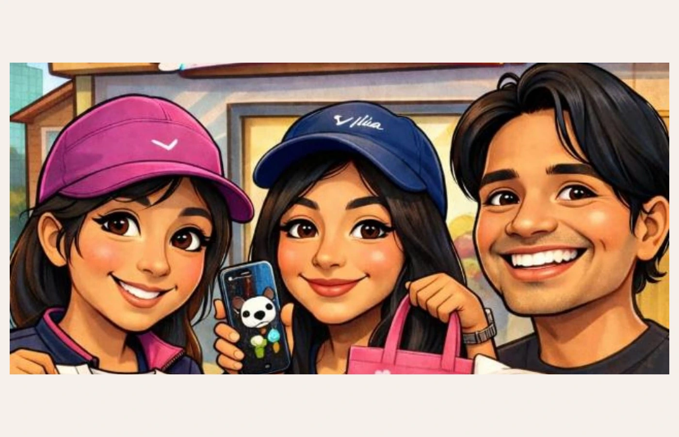Ilustración de los tres fundadores de ROXXON